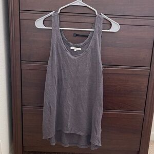 Rebecca Minkoff Charcoal Gray Linen Tank Top